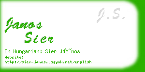 janos sier business card